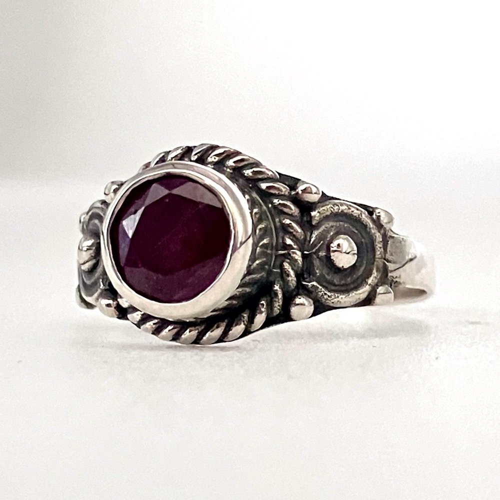 Artisan Ruby Ring In 925 Sterling Silver - image 1